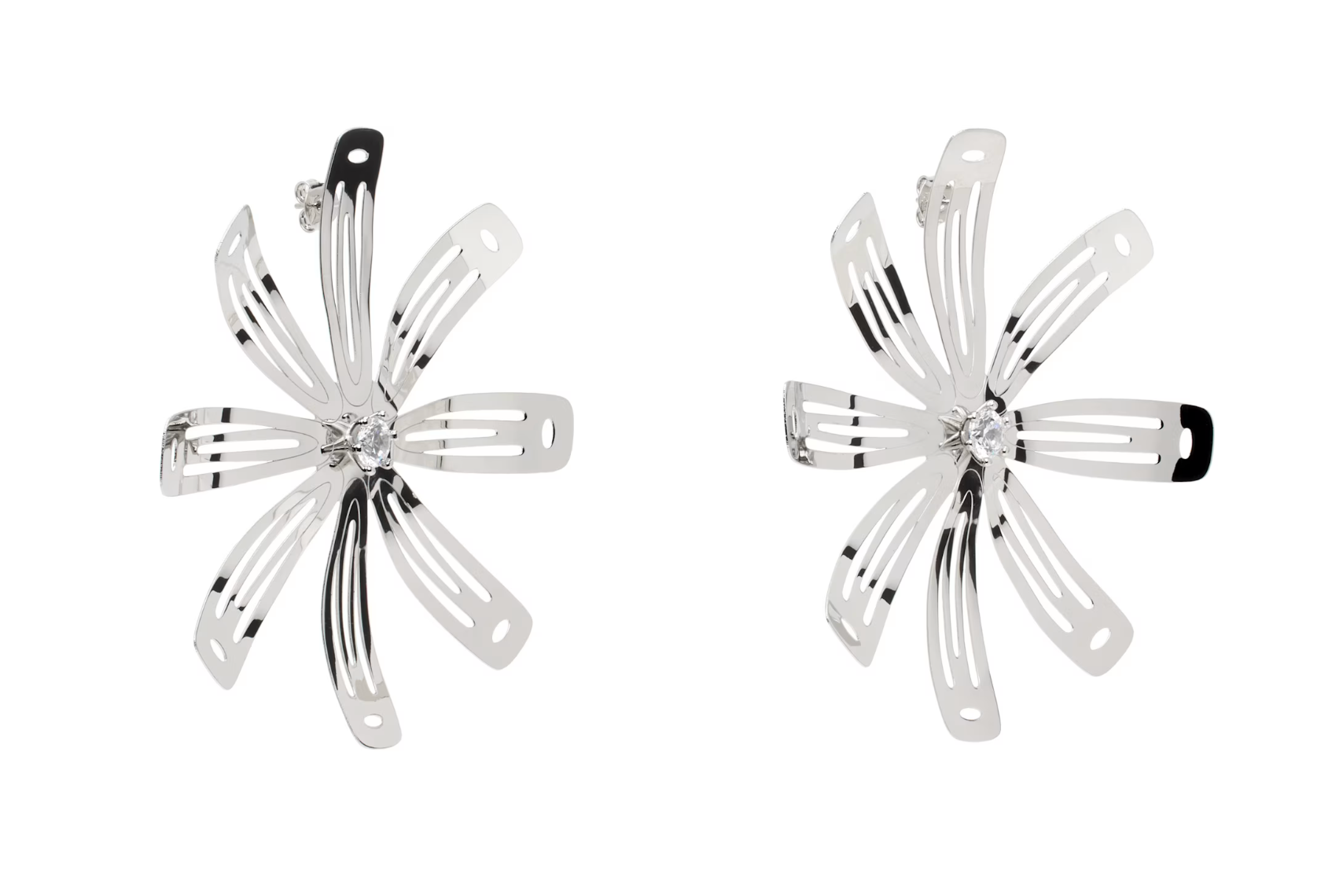 Flower Hair Clip Earrings