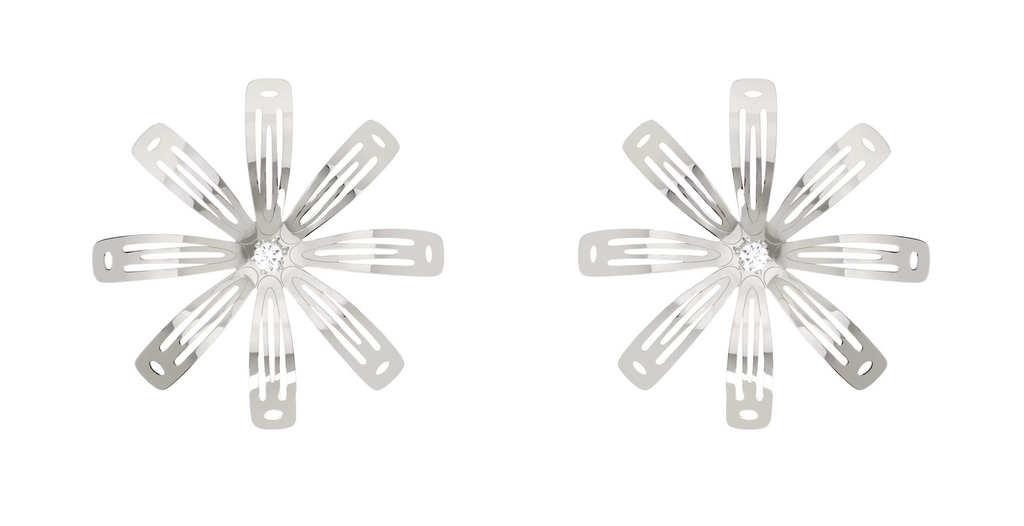 Flower Hair Clip Earrings