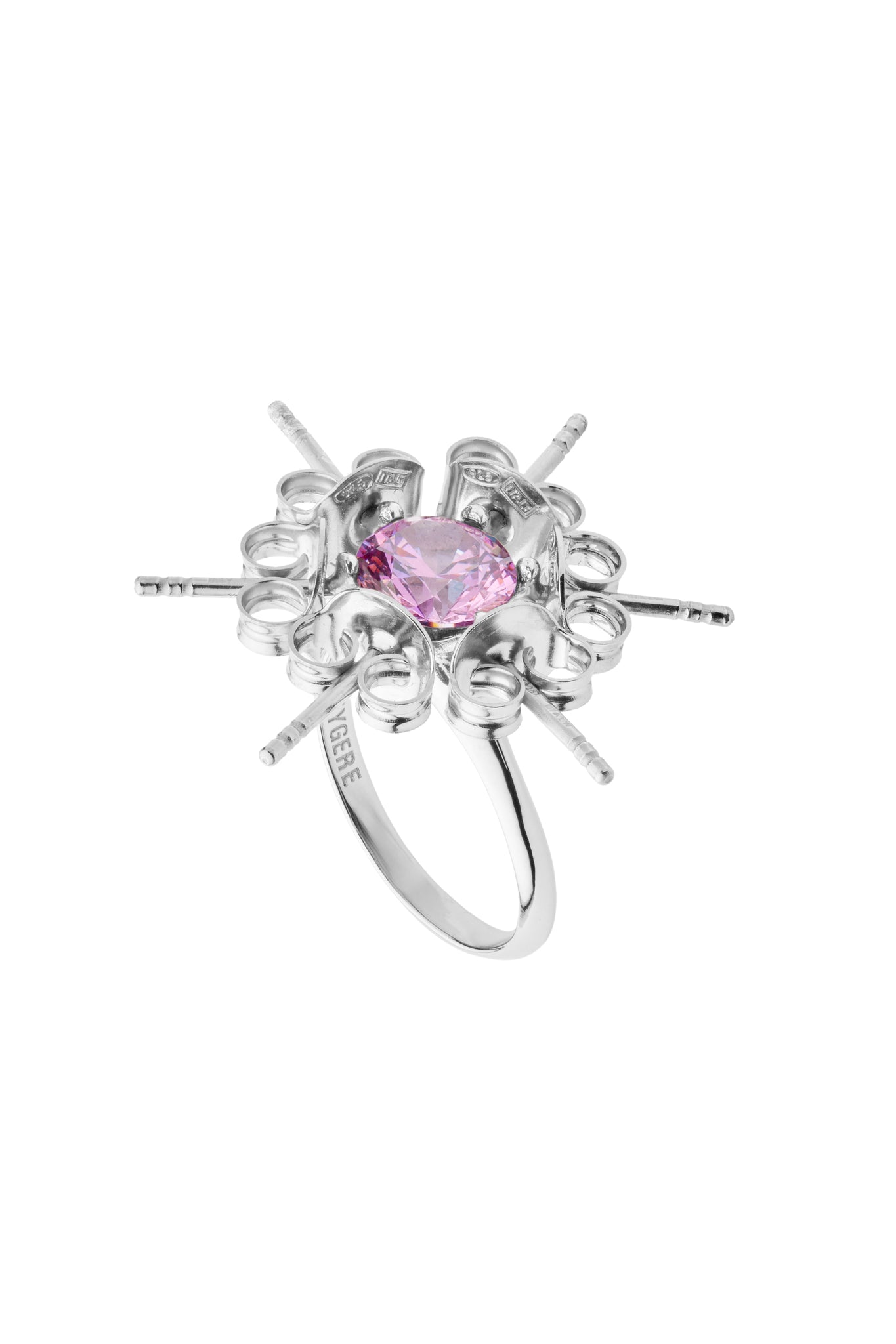 Solitaire Pompadour Ring
