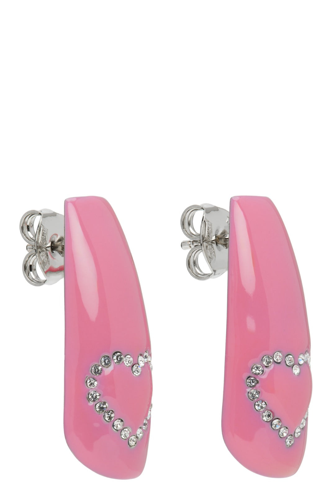 Pink Heart Nail Earrings
