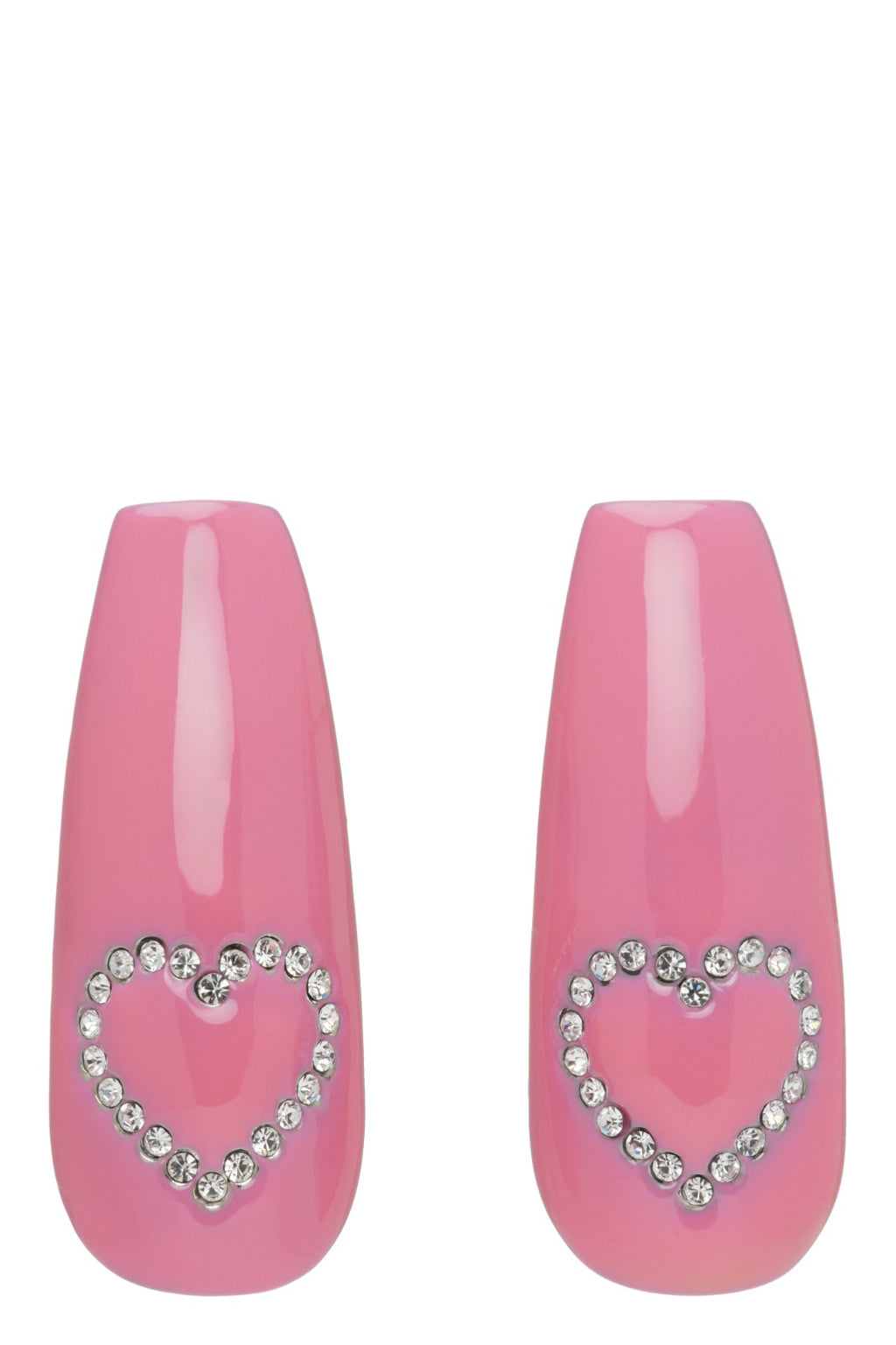 Pink Heart Nail Earrings