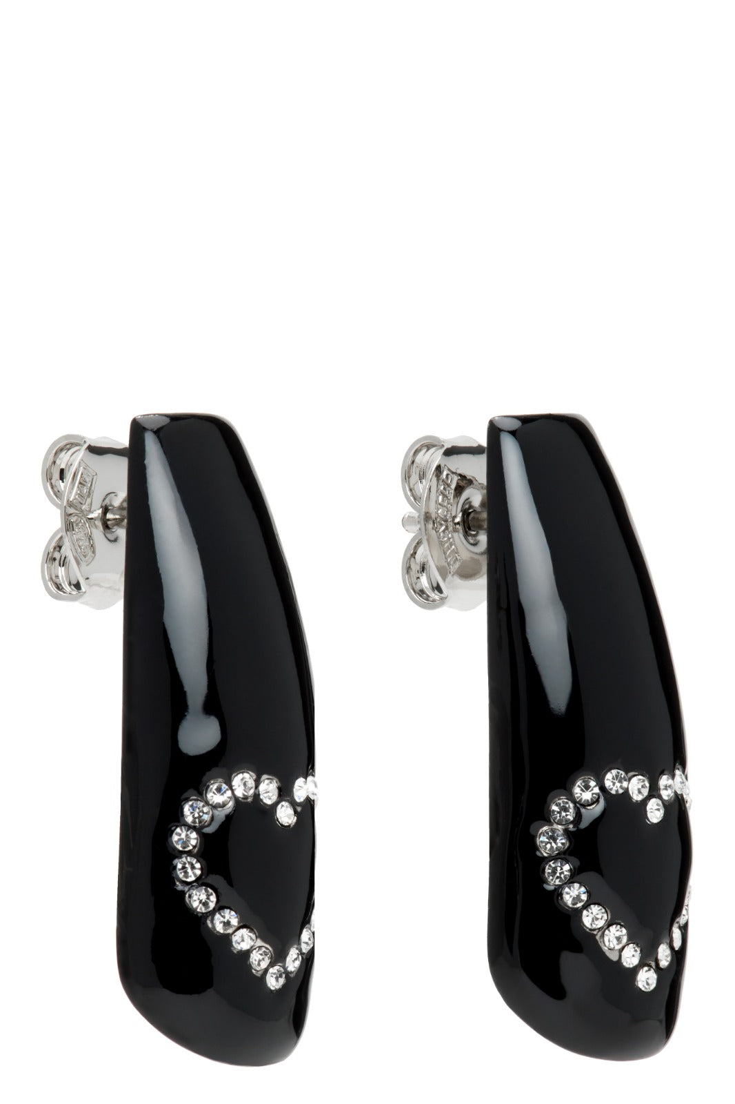 Black Heart Nail Earrings