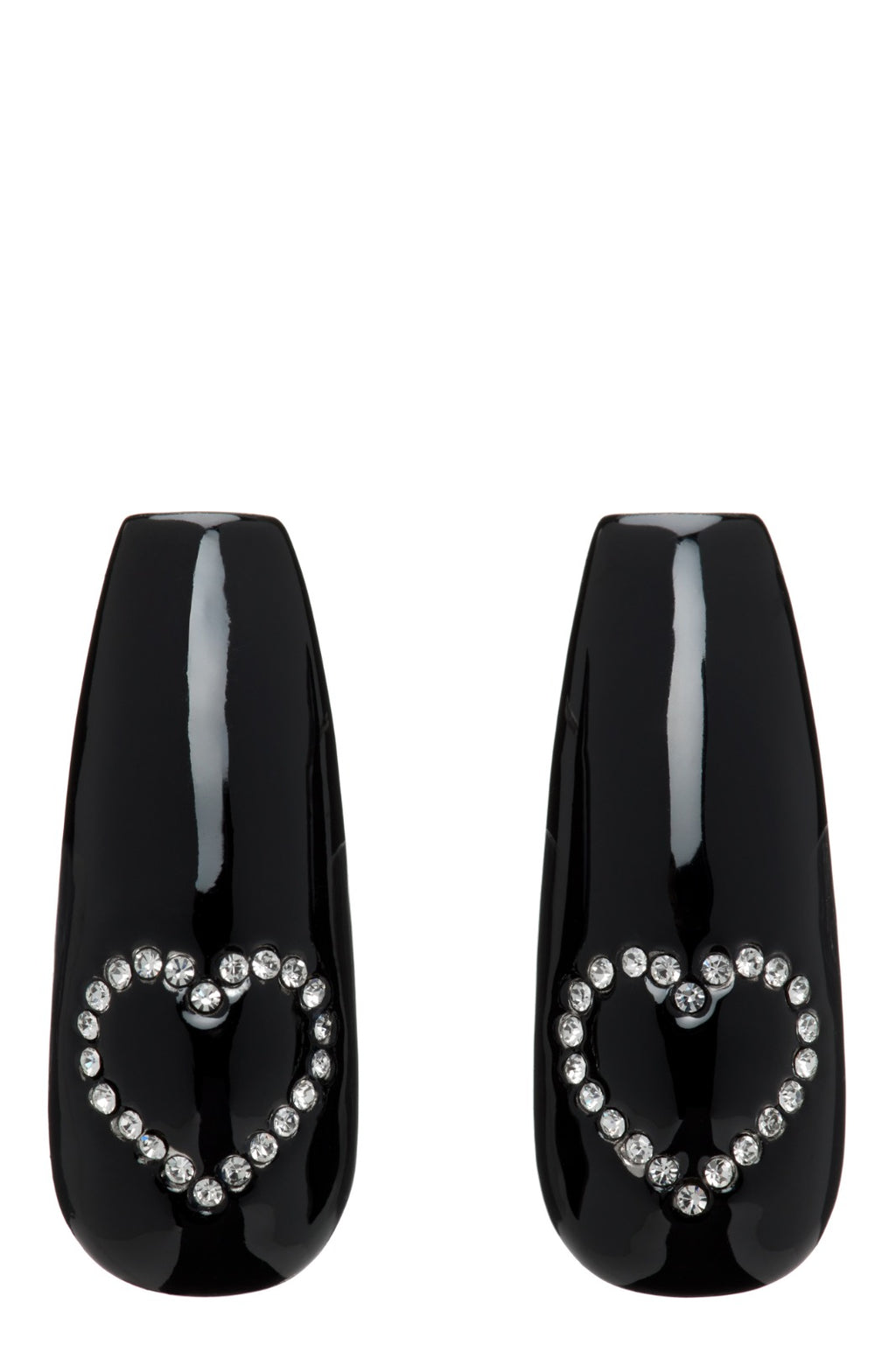 Black Heart Nail Earrings