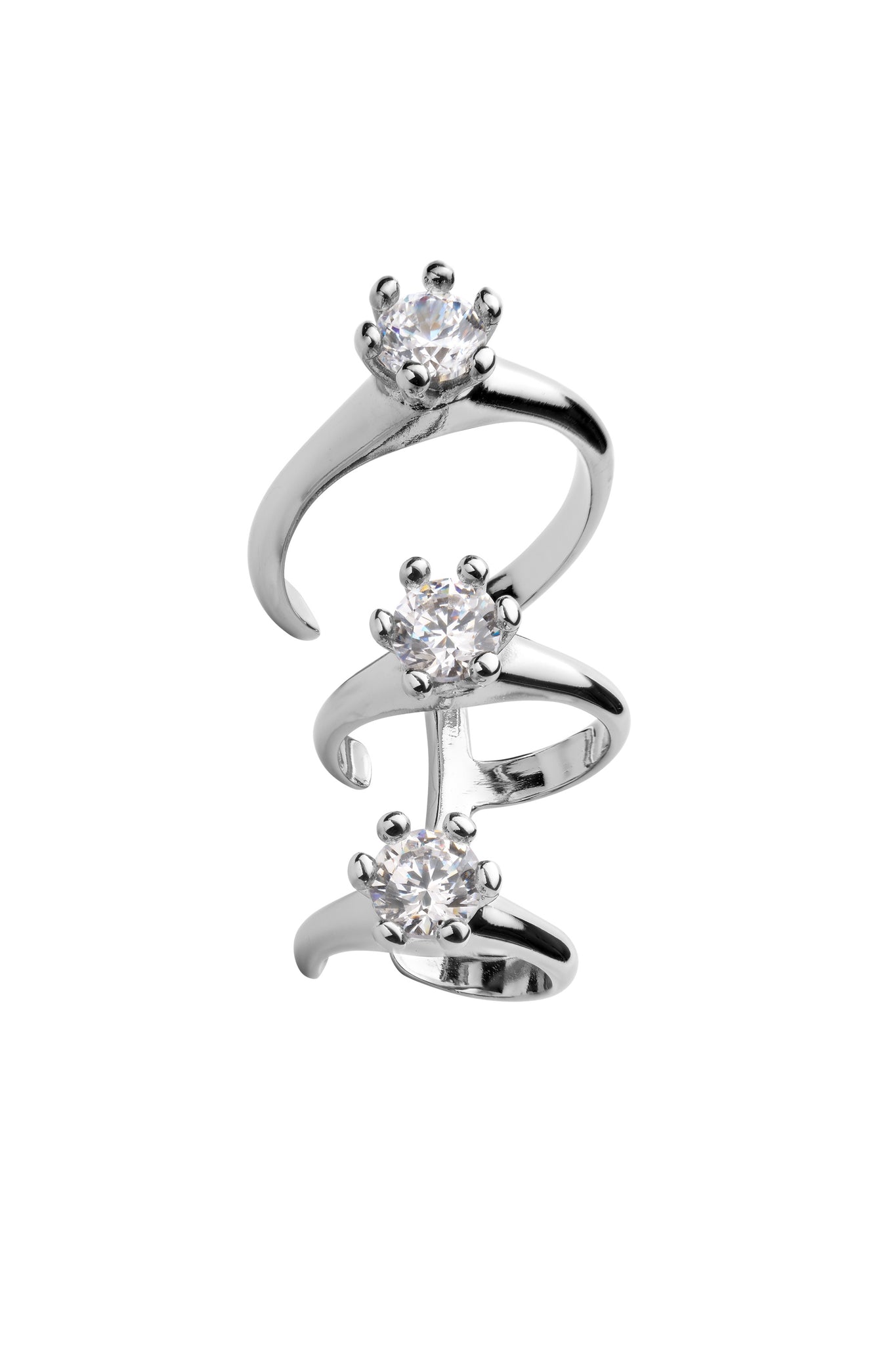 Triple Solitaire Ear Wrap