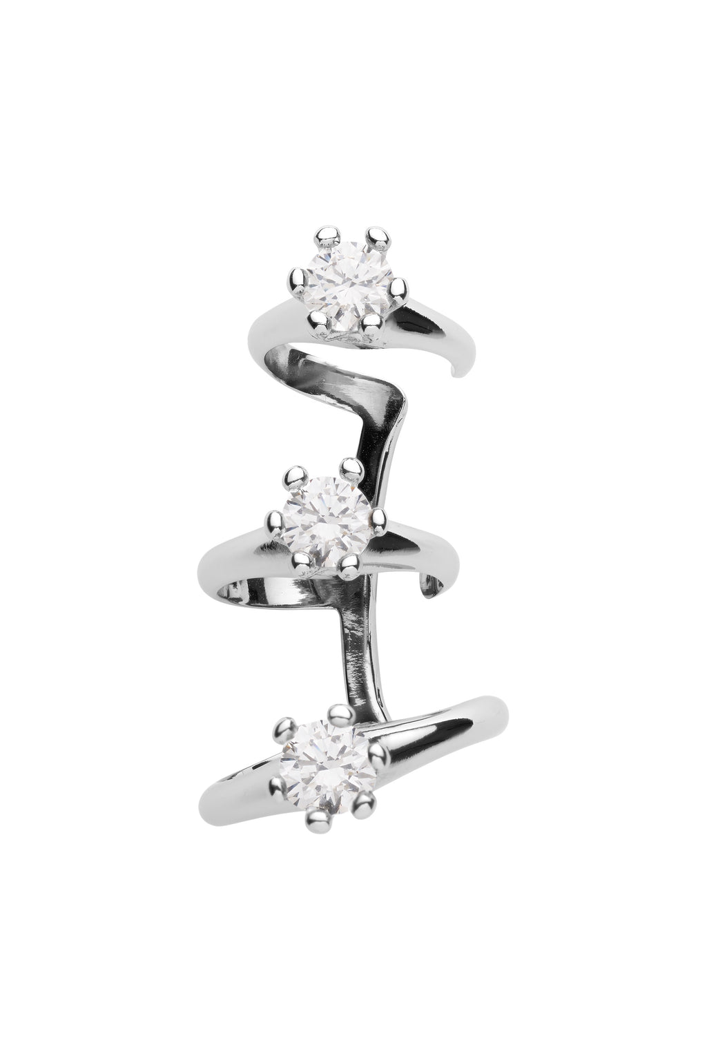 Triple Solitaire Ear Wrap